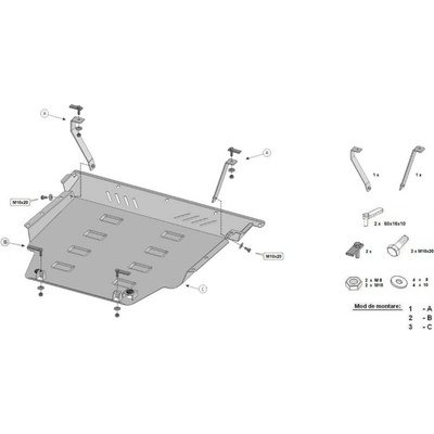 Kryt pod motor a prevodovku BAIC X75 - Plech -