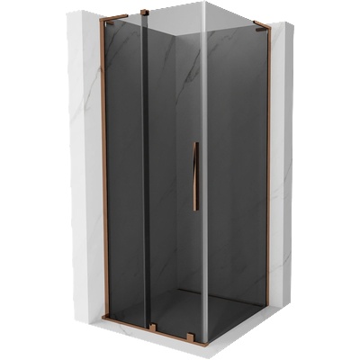 Mexen Velar L плъзгаща се душ кабина 90 x 90 см, графит, розово злато - 871-090-090-43-60 (871-090-090-43-60)