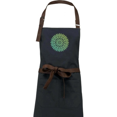 Drevené uhlie Mandala zelenožlutá - Zástera Vintage