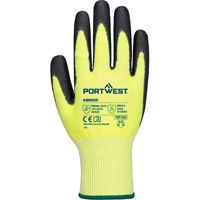 Portwest essential cut d13 ab625 / Ръкавици, устойчиви на порязване, ниво d - черно/жълто s (ab625y8rs)