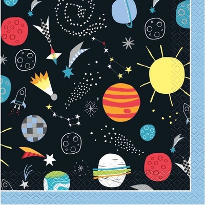 PartyDeco Obrúsky papierové - vesmír 33x33 cm 16 ks