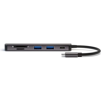4smarts 6in1 Hub with DeX Function - USB-C хъб поддържащ DeX функционалност, HDMI, USB-C, 2xUSB, SD, MicroSD (тъмносив)