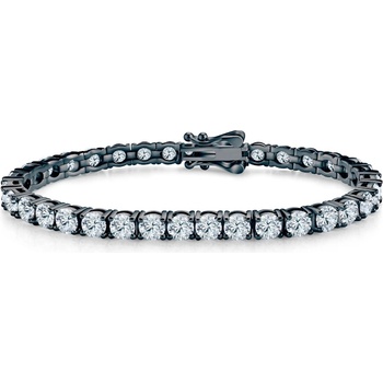 SAVICKI Тенис гривна Luminy 4, 1 мм: черно сребро, моисанити