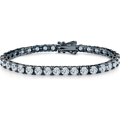 SAVICKI Тенис гривна Luminy 4, 1 мм: черно сребро, моисанити