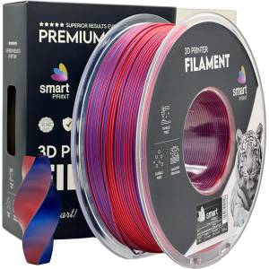 Smart Print FG-S97-E1, 3D нишка, PLA Silk, 1, 75 мм, 1000 г, Dual Color, Многоцветен (Червен, Син) (FG-S97-E1)
