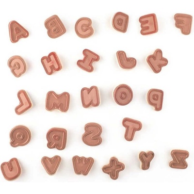 Woody Drevené pečiatky a puzzle Abeceda
