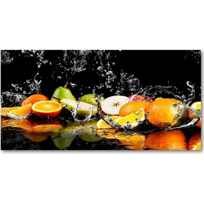Foto obraz sklo tvrzené Ovocie a voda 100x50 cm