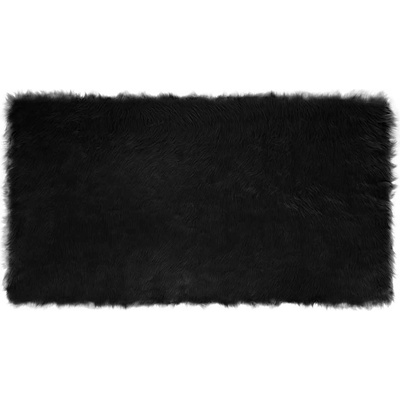 vidaXL Изкуствен овчи килим Tafalla Черно 60 x 110 cm Полиестер (42021565)