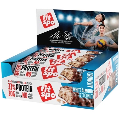 FIT SPO Crunchy | Protein Bar [12 x 60 грама] Кокос с бадем