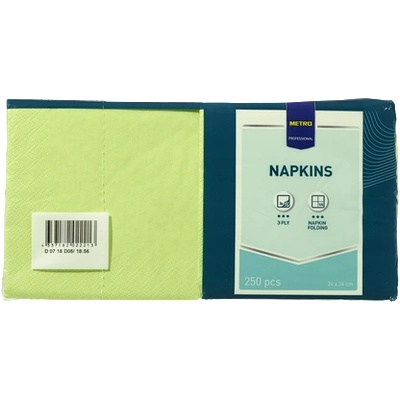 Metro Professional Салфетки зелени 24x24см 250бр