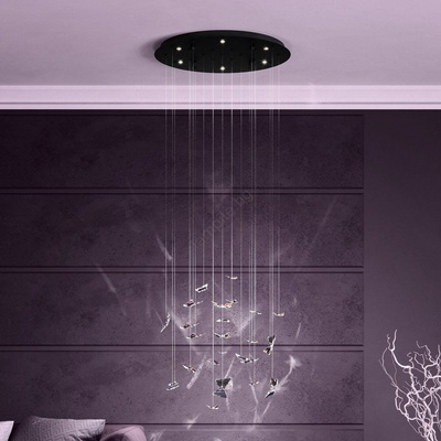 EGLO 390435 - LED димируема висяща лампа на кабел ADRADOS 6xLED/4, 2W/230V черна/прозрачна (EG390435)