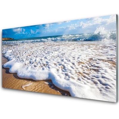 Obraz na skle Pláž Moře Pisek Příroda 100x50 cm