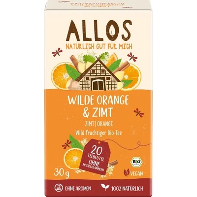 Allos Bylinný čaj Divoký pomeranč a skořice bio 20 x 1,5 g