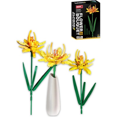 Woma Stavebnice květina s nastavitelnou délkou stonku, žlutý krokus, 113 ks