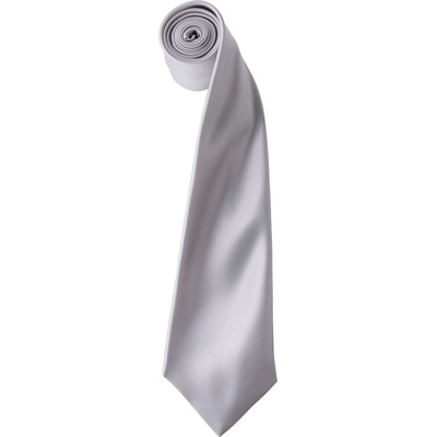Premier Workwear Saténová kravata strieborná