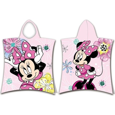 Jerry Fabrics Plážová osuška pončo Minnie Pink bow 50 x 115 cm