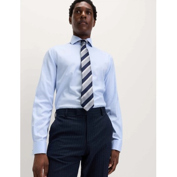 Marks & Spencer Риза с тънка кройка от луксозен памук с двоен маншет Marks & Spencer синьо Marks & Spencer | Sin | МЪЖЕ | M