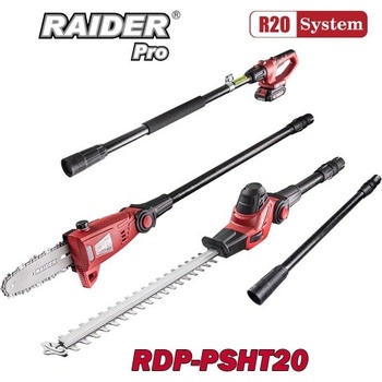 RAIDER Professional Кастрачка / храсторез акумулаторен 2в1, RAIDER RDP-PSHT20, 20V, 1x2Ah, 20 см шина, 40 см нож (RDP-PSHT20)