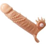 Pretty Love Connor Penis Sleeve Vibrator with Clitoral Stimulator Nude