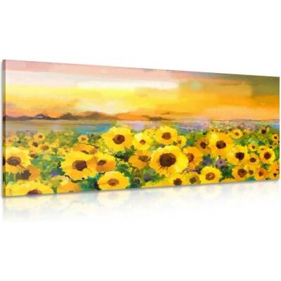 Obraz slunečnicové pole - 140x70