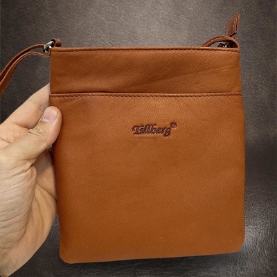 Dámská kožená crossbody taška přes rameno TILLBERG Leather S malá hnědá