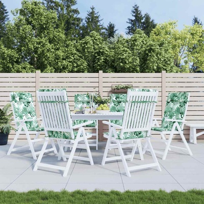 vidaXL Възглавници за столове с облегалка 6 бр на листа Оксфорд плат (361912)