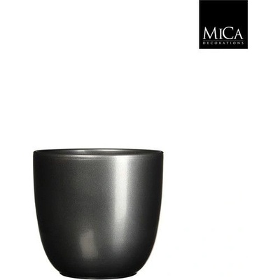 Mica КАШПА КЕРАМИЧНА КРЪГЛА tuska Ø17х16см АНТРАЦИТ (144766)