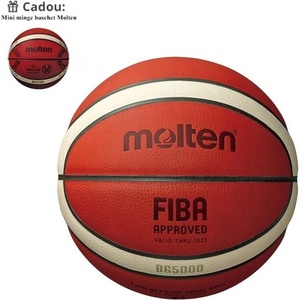 Molten Баскетболна топка Molten B7G5000 официална на FIBA, естествена кожа + малка топка Molten ПОДАРЪК
