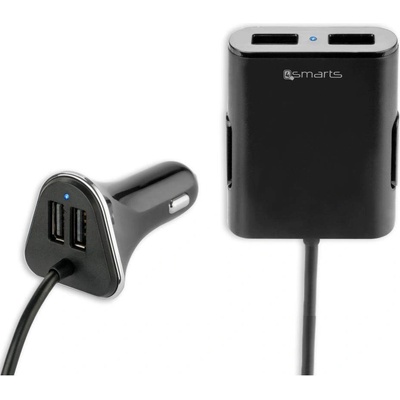 4smarts Car Charger Crew 48W 9.6A - зарядно за кола с 4xUSB порта за мобилни устройства (черен)