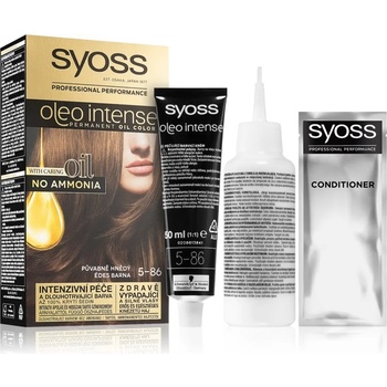 Syoss Oleo Intense перманентната боя за коса с олио цвят 5-86 Sweet Brown