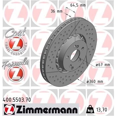 Brzdový kotúč ZIMMERMANN FORMULA Z 400.5503.70