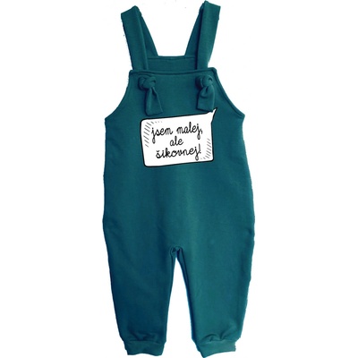 Mothylic for Kids Dětské rostoucí lacláče Jsem malej ale šikovnej! tmavě zelená