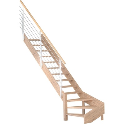 StarWood Schody Mykonos Pro dubové levé 90cm otevřené design.nerez.zábradlí