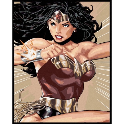 Zuty Wonder woman rozevláté vlasy 40×50 cm bez rámu a bez vypnutí plátna 8596530192602