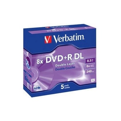 Verbatim DVD+R(5-pack)DoubleLayer/Jewel/8x/8, 5GB (43541)