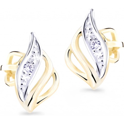 Cutie Jewellery Luxusní zlaté náušnice s třpytivými zirkony Z8024-30-10-X-R1