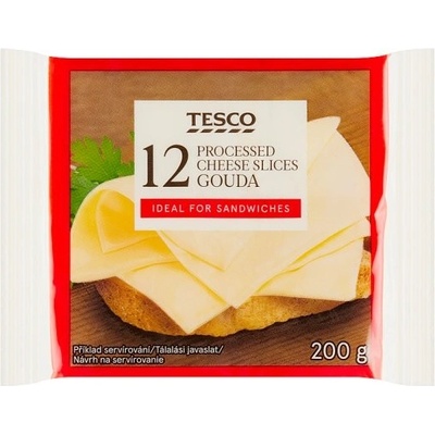 Tesco Tavený plátkový syr so syrom Gouda 12 x 16,67 g 200 g