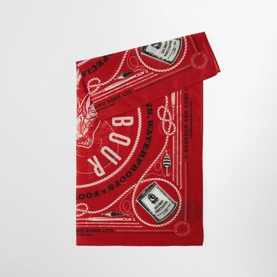 Šátek s retro potiskem Barbour Heritage Bandana Red