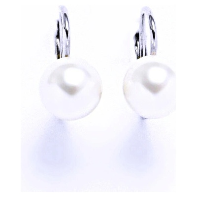 Čištín Swarovski perly white naušnice patent stříbro NK 1183