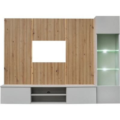 Sconto Obývacia stena XORA 1 dub artisan/sivá