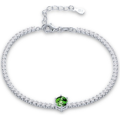 MINET 4861 Elegantní stříbrný náramek se zeleným a bílým zirkonem