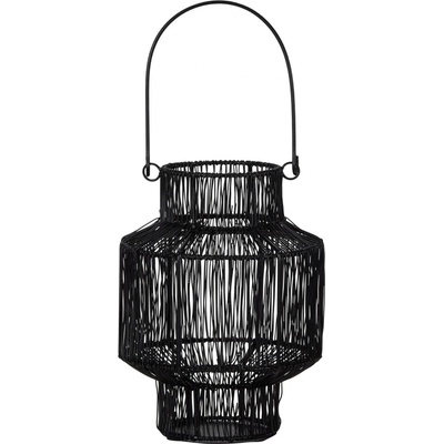 House Doctor Kovová lucerna Alive Black 24 cm, černá barva, kov
