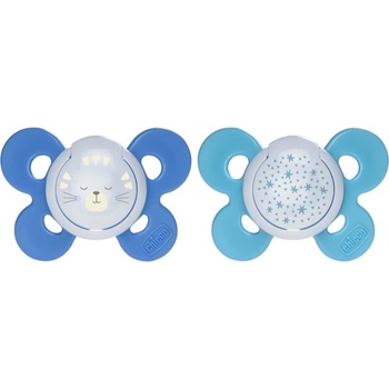 Chicco Physio Comfort Night 16-36 m биберон Cat/Stars 2 бр