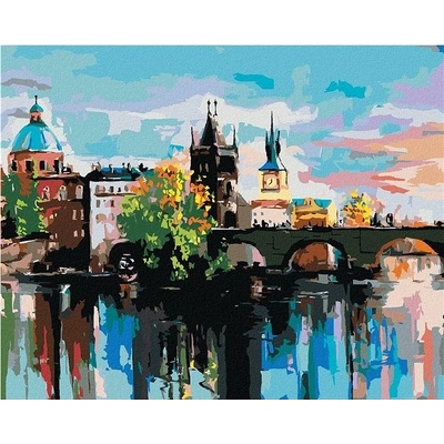 zuty Malování podle čísel Barevný Karlův most 80 x 100 cm vypnuté plátno na rám