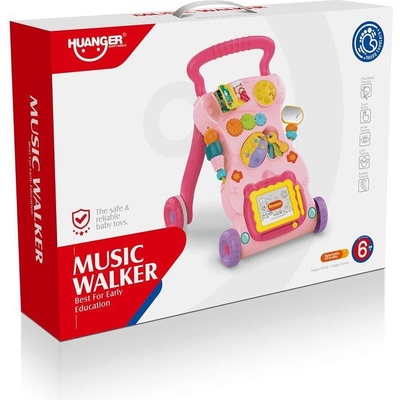 Felyx Toys Huanger Музикална Проходилка с Дъска за Рисуване Розова (1011428F)
