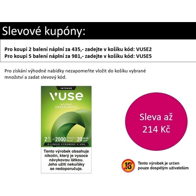 Vuse Pods Green Apple 20 mg 2 ks