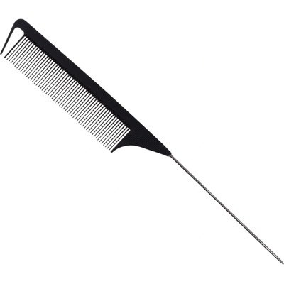 Detail Hair style Tupírovací hrebeň s kovovým hrotom Metal Tail Comb 24,5 cm čierny