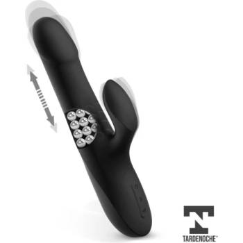 Black & White Рабит вибратор с перли и движение напред-назад Squidy