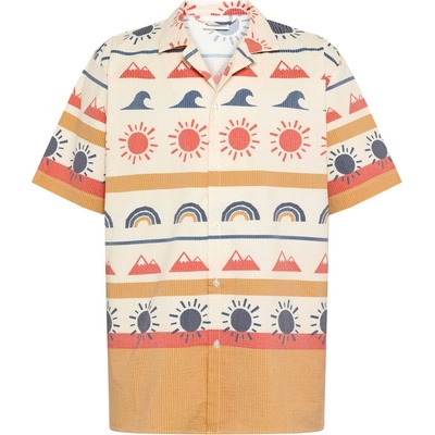 KnowledgeCotton Apparel Мъжка риза с копчета KnowledgeCotton Apparel Box Fit Short Sleeved AOP Seersucker Shirt - Multi Color AOP (033-3204-0113)