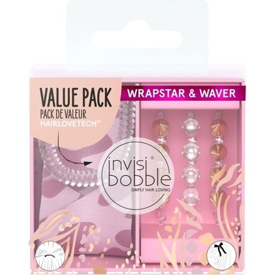 Invisibobble Urban Safari Sauvage Beauty Duo Set Wrapstar 1 ks + Waver sponka do vlasů 3 ks Dárková sada